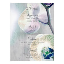 Painted Orchid Wedding Menu Custom Invite