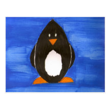 Painted Penguin Postcard (Horizontal)