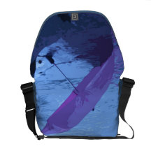 Painted Pink Umbrella Commuter / Messenger Bag