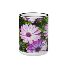 Painted Purple Flowers Coffee Mugs