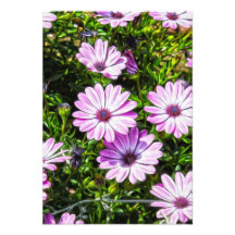 Painted Purple Flowers Personalized Invites