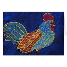 Painted Rooster-Greeting Card
