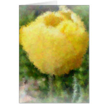 Painted Yellow Tulip Greeting Card