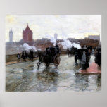 Painting Clearing sunset in Boston, art Posters