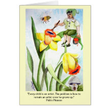 painting fairy greeting card
