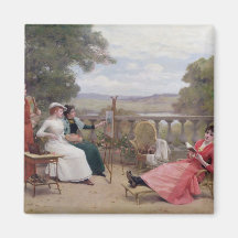 Painting on the Terrace Refrigerator Magnet