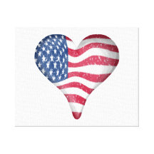 Painting USA Flag Stretched Canvas Print