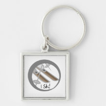Pair of Skis I Ski Tshirts and Gifts Key Chains