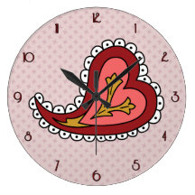 Paisley Heart Clock