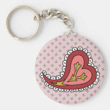 Paisley Heart Keychain