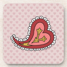 Paisley Heart Square Coaster