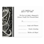 Paisley Pattern Bl. & Wh. RSVP Postcard postcards