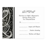 Paisley Pattern Bl. & Wh. RSVP Postcard postcards