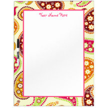 Paisley Personalised Dry Erase Board