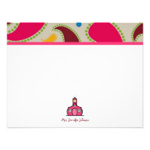 Paisley & Schoolhouse Personalised Flat Notecard Personalised Invite