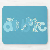 Pale Blue ABC Alphabet Logo for Boys Mouse Pads