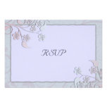 Pale Blue Floral RSVP Wedding Reply Notes Custom Invitations