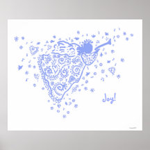 Pale Blue Trumpet Angel poster