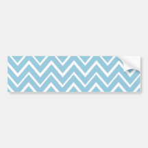 Pale blue whimsical zigzag chevron pattern bumper sticker