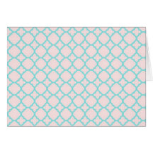 Pale pink and aqua pattern card