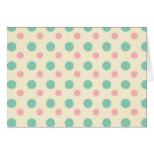 Pale pink and teal polka dots cards