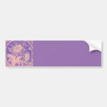 Pale Pink,Purple,Lilac,Violet Flower Graphic Art Bumper Stickers