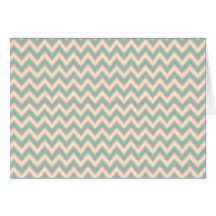 Pale pink, teal, and cream chevron card
