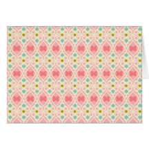 Pale Pink, Teal and Gold Butterfly Design Card