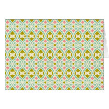 Pale pink, teal, gold butterflies card