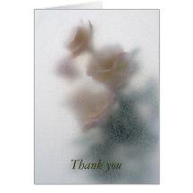 pale roses texture thank you card