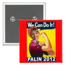 Palin 2012 Rosie the Riveter Poster Pinback Button