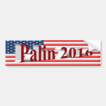 PALIN 2016 Bumper Sticker, Red 3D,Old Glory