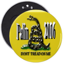 PALIN 2016 Button, Black 3D, Gadsden