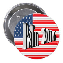 PALIN 2016 Button, Black 3D, Old Glory