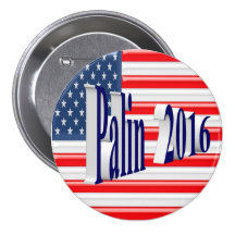 PALIN 2016 Button, Blue 3D, Old Glory