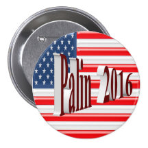 PALIN 2016 Button, Burgundy 3D, Old Glory