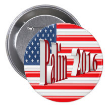 PALIN 2016 Button, Red 3D, Old Glory