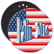 PALIN 2016 Button, Sea Blue 3D, Old Glory