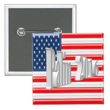 PALIN 2016 Button, White 3D, Old Glory
