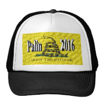 PALIN 2016 Cap, Black 3D, Gadsden Trucker Hat