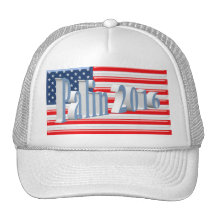 PALIN 2016 Cap, Powder Blue 3D, Old Glory Trucker Hats