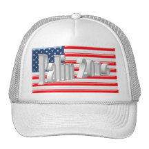 PALIN 2016 Cap, White 3D, Old Glory Mesh Hat