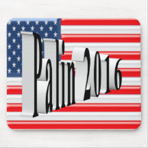 PALIN 2016 Mouse Pad, Black 3D, Old Glory