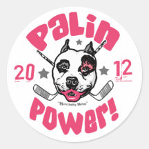 Palin Power Hockey Mum 2012 Round Stickers