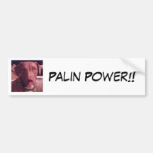 Palin Power Pit Bull with Lipstick Bumper Sticker