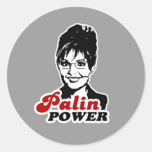 PALIN POWER ROUND STICKERS