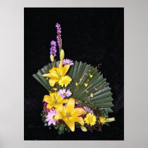 Palm Fan Floral Arrangement Print