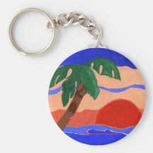 Palm Sunset Keychain