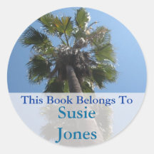 Palm Tree bookplate Stickers