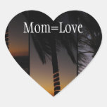 Palm Tree Collage; Happy Mother's Day Heart Sticker